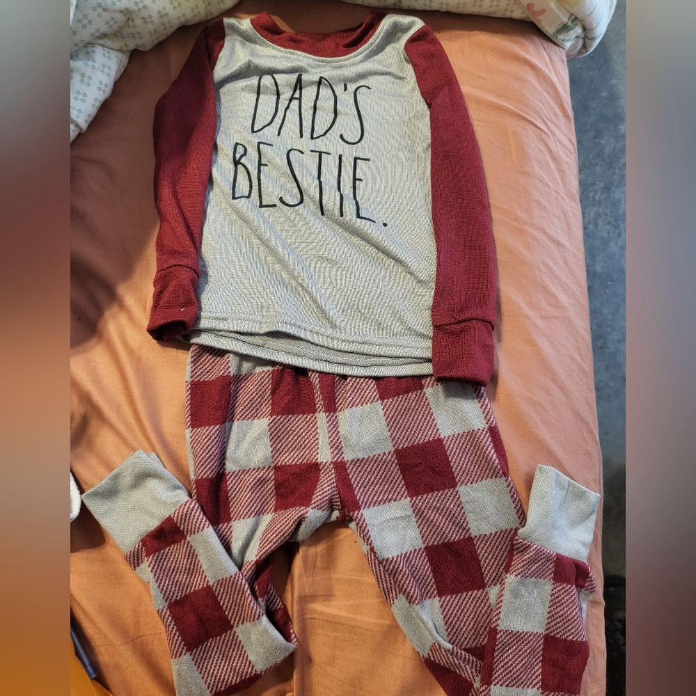 NWOT Rae Dunn Boys Pajama Set Daddy's Bestie Size 4T